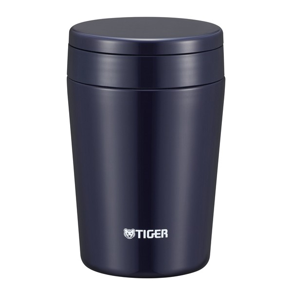 Tiger MCL-B038-AI Tiger Thermos Bottle, Vacuum Insulated, Soup Jar, 12.8 fl oz (380 ml), Heat Retention, Bento Box, Wide Mouth, Round Bottom, Indigo Blue