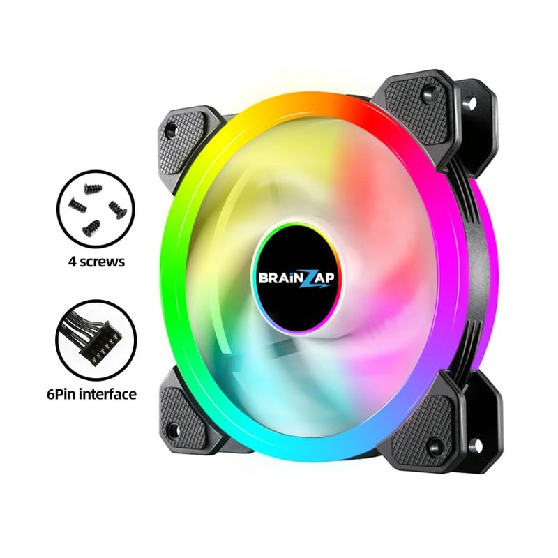 1-10x BRAINZAP 120 mm LED A-RGB/RGB Silent Case Fan Set