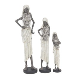 Deco 79 Polystone Woman Handmade Decorative Sculpture Standing African Home D...