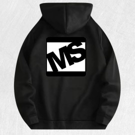 MS Logo Graphic Hoodie 100% Cotton US Warehouse 7 ColorsColor: Khaki, Size: L