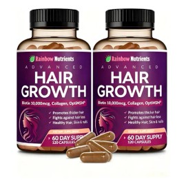 2pcs Rainbow Nutrients Vit. Crecimiento Cabello 120 Cápsulas                                                                                          