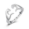 Fookduoduo Hug Rings for Women Sterling Silver Adjustable Love Ring