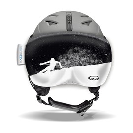 Soggle Vizor Visor Protection for Visor Helmets (Ski Helmets), Colour: Black/White Skis