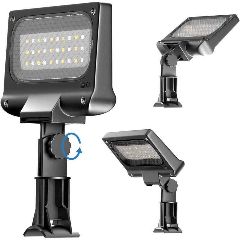Flag Pole Light Solar Powered 3 Mode Metal Clamps Fits