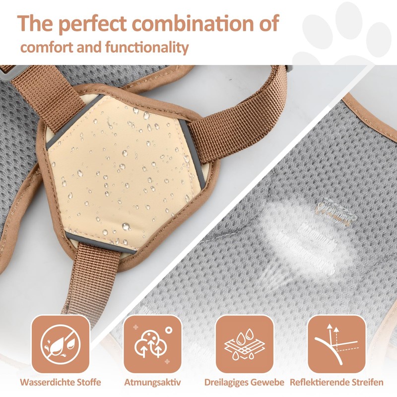 Wisebom Multi-Purpose Dog Harness, Escape Proof Anti-Pull Dog Harness, Anti