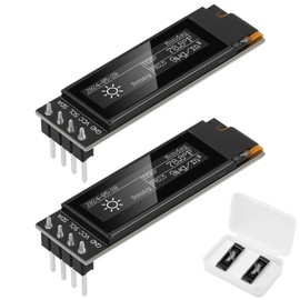 YELUFT 2 Pieces Pre-Soldered 0.91 Inch I2C OLED Display Module 128 x 32 Pixel IIC Arduino Display with Protective Case for Arduino/Raspberry Pi/ESP32