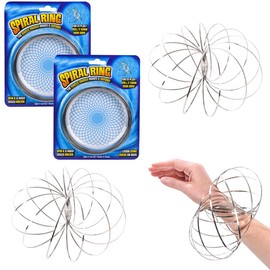 Chochkees Spiral Ring Toy, Flow Spinner Arm Toy, Energy Kinetic Educational Spring Toy, Multi Sensory Interactive 3D Shaped Flow Ring, 4.75" (2-Pack)