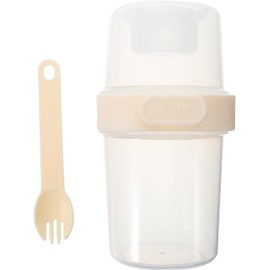 Taza de Desayuno Portátil de Doble Capa con Tapa y Cuchara, 1 Pieza Pp Reutilizable, para Cereales y Leche, Uso en Desayuno y Merienda, Diseño Ligero para Niño