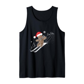 Gingerbread Man Christmas Skiing Down Gifts Winter Xmas Kid Tank Top