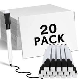 Ctosree 20 Sets Dry Erase Board for Kids 8 x 11 Inch Double Sided Small White Board and Dry Erase Markers with Eraser Cap Mini Whiteboard Student White Boards Lapboards for Classroom Teacher