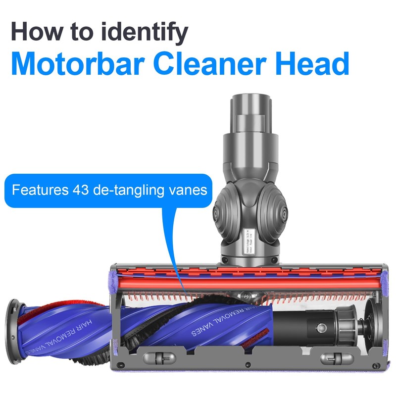 FUNTECK Anti-Tangle Brush Bar with End Cap for Dyson Motorbar