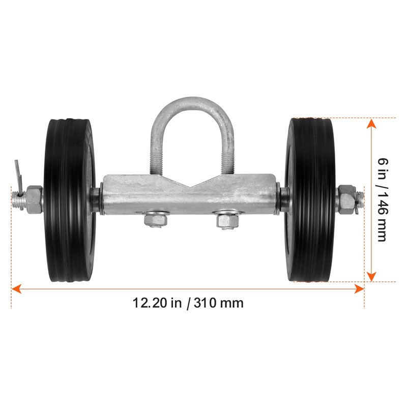 Happybuy Sliding Gate Kit, 6” Rolling Gate Hardware Kit, Heavy