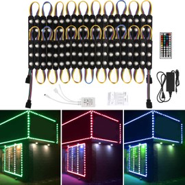 WICHEMI LED Light Modules for Business Window Light Storefront Lights LED Module for Signs 20ft 40PCS 5050 SMD RGB Super Bright Waterproof Business Decorative Strip Lights for Store Advertising Décor