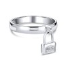 Dangle Charm Pad Lock Ring For Women Girlfriend .925 Sterling