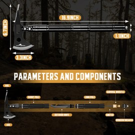 Camping Axe with Sheath Pick, Bushcraft Axe for Outdoor Adventure Hunting Hiking Gift for Men,