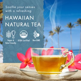 Hawaiian Natural Tea Organic Maui Lavender Earl Grey Tea Bags - Premium Black Tea - Antioxidant Rich - 20 Tea Bags