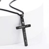 Fiusem Black Cross Necklace for Men,Bible Verse JOSHUA 1:9 Cross