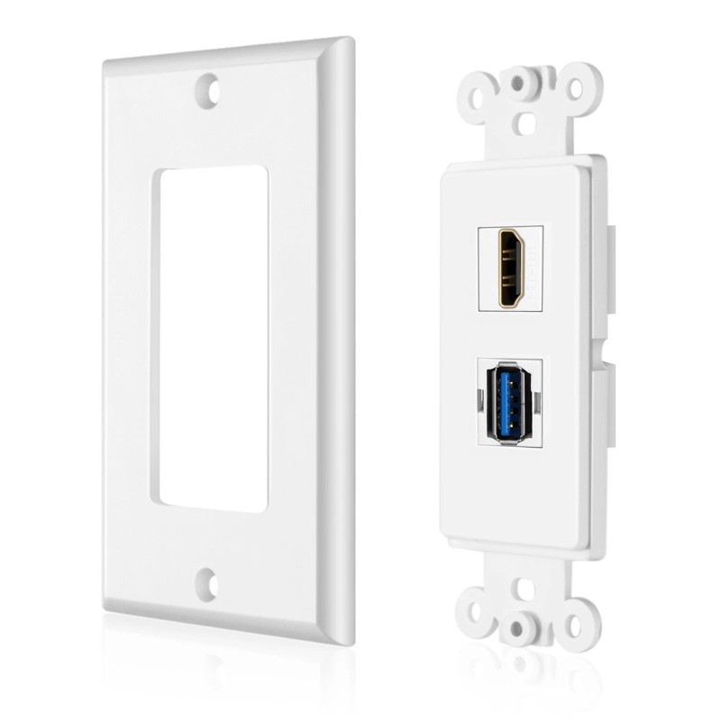CE Compass USB HDMI Outlet Wall Plate - USB 3.0