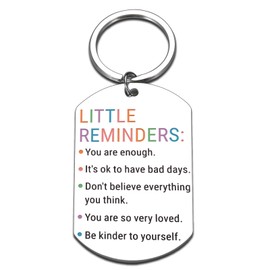 Raddimelo Inspirational Keychain, Valentines Day Gifts for Women Men, Little Reminder College Essentials for Girls Boys, Valentines Day Gifts for Women Men, Friends Coworkers Self Care Keychain
