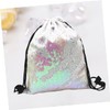 SHOWERORO Sequin Sackpack Drawstring Backpack Women Tote Bag Polyester Storage