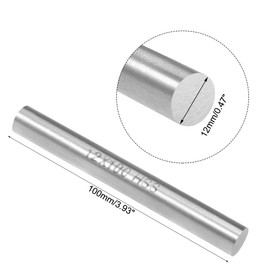 uxcell Round Steel Rod, 12mm HSS Lathe Bar Stock Tool 100mm Long, for Shaft Gear Drill Lathes Boring Machine Turning Miniature Axle, Cylindrical Pin DIY Craft Tool