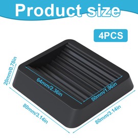 OUDQFCJ Set of 4 Adjustable Furniture Riser Heavy Duty Plastic with Foam Non-Slip Rubber Pad Stand for Bed, Sofa, Table