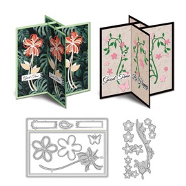 DELORIGIN 3D Equinox Flowers Rectangular Edge Cutting Dies Card Frame Stitch and Sewing Carbon Steel Embossing Stencils Frame Cutting Dies 2025 Cutting Dies for DIY Card Making