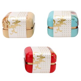 NingMengXYRHZB 3 Pcs Tea Tin Canister Mini Tea Storage Box Rustproof Square Coffee Tea Sealed Box for Store Crafts Snacks Candy and Tea