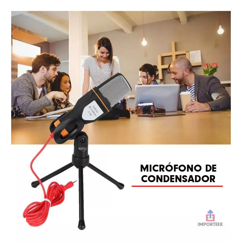 Importeek Microfono Condensador Alambrico Computadora Celular + Tripie