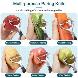 Allinone-Kitchen Potato Peeler Vegetable Peeler,Premium Stainless Steel Speed Peeler Good Grips Peeler Y Peeler Rotatable Multifunctional Peelers for Kitchen Vegetables Fruits(Silver/Black)
