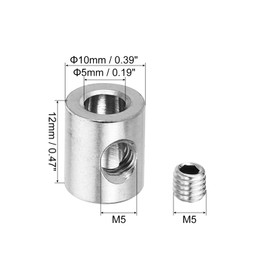PATIKIL 5mm Hole Wire Rope Clips Set, 6 Pcs 304 Stainless Steel Single Holes Lock Cable Clamps Clip with M5 Hexagon Screws Spanner for Cable Fitting, Silver