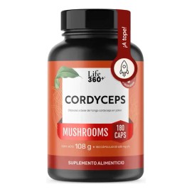 Cordyceps Mushrooms Life 360+ 180 Cápsulas Hongo Cordyceps Sin Sabor