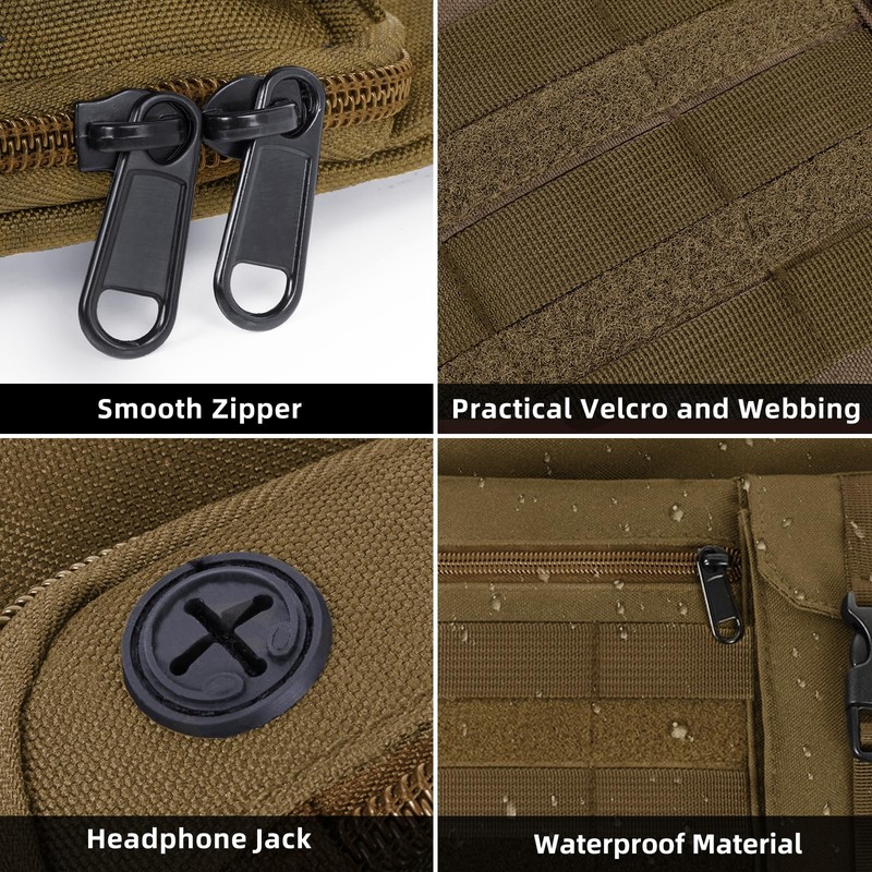 KINGSLONG Tactical Chest Bag Lightweight Chest Pack, Water Resistant Running