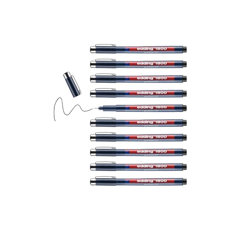 edding 1800 profipen - black - 10 pens - line