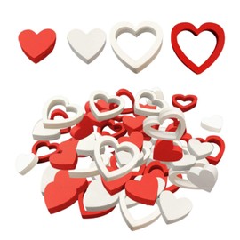 144 Pieces of Wood Heart-Shaped Decoration, DIY Handicraft Materials, Dining Table Decoration, Romantic Decorations