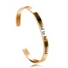 Stainless Steel Inspirational Bracelets for Women Engraved Mantra Motivational Cuff