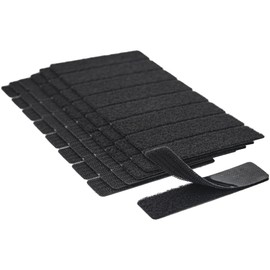 Adhoklop 24 Sets 1x4 inch Hook and Loop Strips with Adhesive Heavy Duty Fasteners (Black)