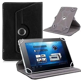 360 Universal Leather Case Cover Flip Stand Wallet Holder for 7 inch to 8 inch 8.5 inch Tablet PC Pad (Black)