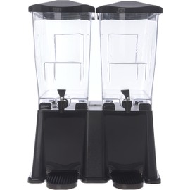 Carlisle FoodService Products TrimLine Plastic Economy Double Base Beverage Dispenser, 2 x 3.5 Gallons, Black