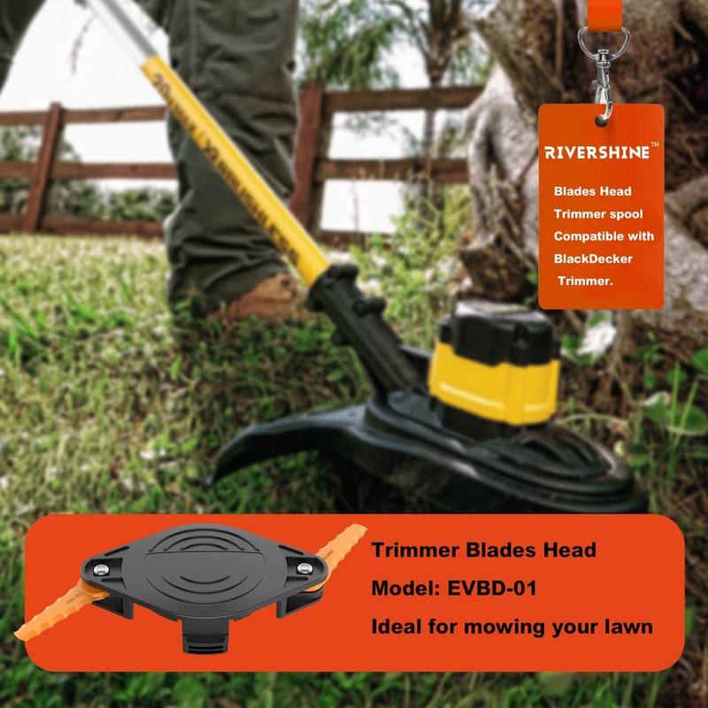Rivershine Trimmer Plastic Blades Head,Compatible with Black Decker GH900 GH600
