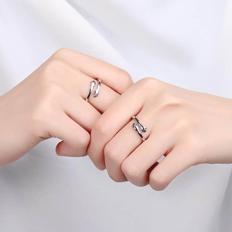 DIOWUS Granddaughter Hug Ring For Hope Rings, Stainless Steel Motivation