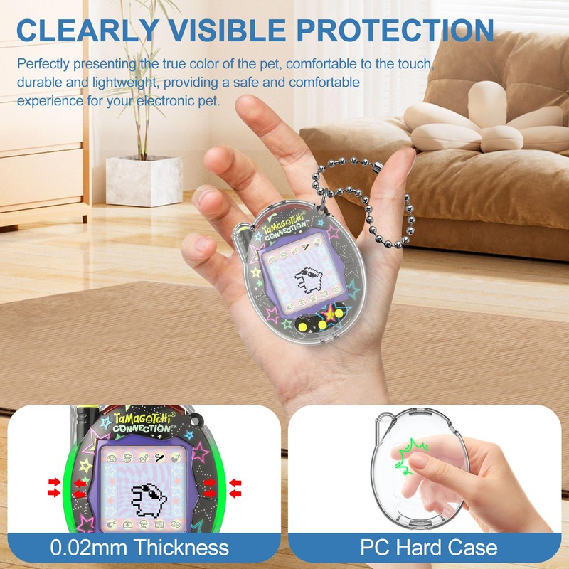 SGHLDE for Tamagotchi Connection V3 Case, Clear Hard PC Drop-Proof