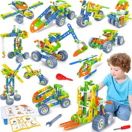Wanonoo 12 in 1 STEM Toys for 4 5 6 7 8+ Year Old Boy Girl Birthday Gifts Educational Building Toys for Kid Age 4-8 5-7 6-8 8-12 Building Blocks Erector Set Construction Toy Creative Games Toy 152 Pcs
