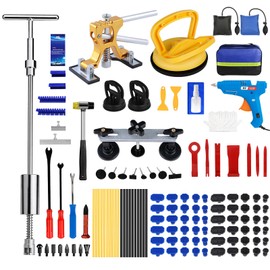 Bitlyle Dent Puller Hail Remover Kits,129pc Professional Car Paintless Dent Removal Tools,Slide Hammer 2 in 1 T-Bar, Adjustable Dent Lifter,Bridge Puller for Auto Dent Damage Removal, Door Dings