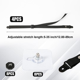 Set of 4 Adjustable TV Seat Belts, No Drilling TV Belts, Furniture Anchor Belts, Tilt Protection, Furniture Wall Anchor Straps, Safety for Flat Screens, Cabinets, Table Stands