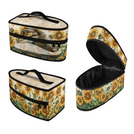 Maiyoinou Sunflower Butterfly Note Iron Storage Case Compatible with Most Iron Colorful Wear-resistant Clothes Iron Storage Case for Travel or Storage