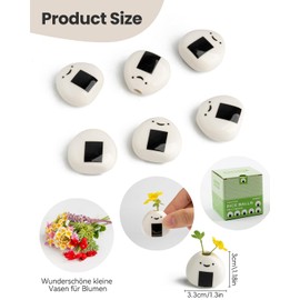 Handmade Mini Sushi Vases - Set of 6 Ceramic Japanese Style Ideal for Dried Flowers and Table Decoration in Home, Home Office or Desk