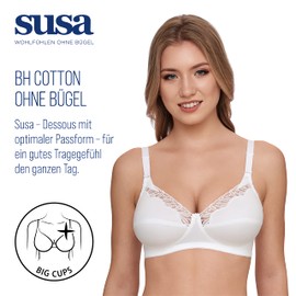 Susa Women's Bra White Weiß (003) 38CC (Brand size : 85C)