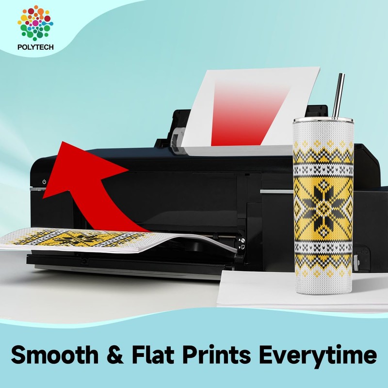 Polytech Sublimation Paper, 8.5x11, 50 Sheets, Heat Transfer Paper for