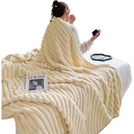 Boikey Cuddly Blanket, Fluffy Blanket, Flannel Throw Blanket for Couch, Super Soft Warm Bed Throw Blanket, Cosy Blankets for Women, Versatile Blanket for Bed, Sofa (Wool White, 180 x 200 cm)